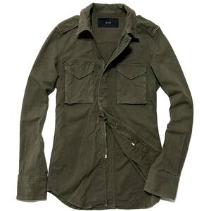 定価3.9万 AKM STRETCH GROSGRAIN COMBAT ARMY SHIRTS JKT L ストレッチコンバットアーミーシャツジャケット wjk ジュンハシモト