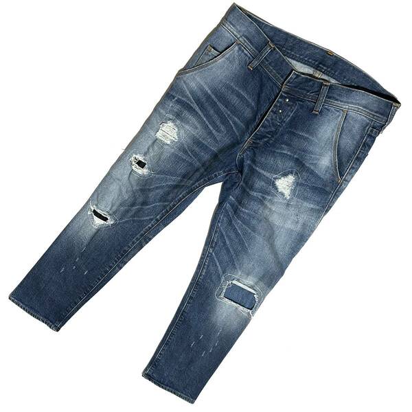 定価4万 wjk STRETCH REPAIR 5 POCKET 3D DENIM PANTS サイズS ストレッチリペアデニムパンツ akm ジュンハシモト 1piu