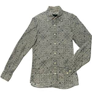 定価3.7万 AKM original paisley stretch satin B.D shirts Sサイズ　オリジナルペイズリーストレッチサテンシャツ wjk 1piu