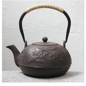 鉄瓶 平丸型・花鳥 1.3リットル
