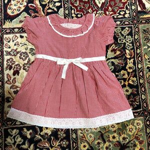 【美品】女の子チェックワンピース裾レース90 【只今値下中】