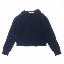 美品◆クリスチャンディオール ニット カシミヤ混 ビー刺 944S10AM104 レディース ネイビー 38 Christian Dior【AFB41】_画像1