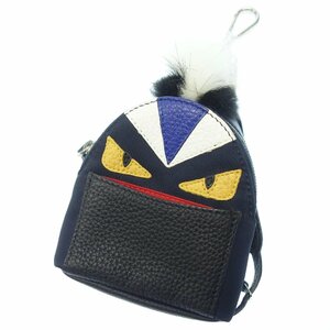  beautiful goods * Fendi bagz Monstar bag charm key holder navy blue FENDI[AFI18]