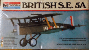 モノグラム/1/48/イギリス空軍第一次世界大戦S.E.5A複葉戦闘機/未開封未組立品