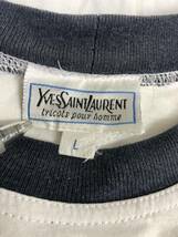 Vintage YVES SAINT LAURENT イヴサンローラン　メンズ　ワンポイント　プリント　ホワイト　半袖　Tシャツ　トップス　L表記_画像5