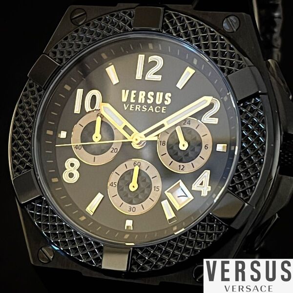 ★ブラック色★Versus Versace/ベルサーチ/メンズ腕時計/新品未使用/ヴェルサス ヴェルサーチ/男性用/プレゼントに