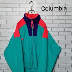 【Columbia】 コロンビア　トラックジャケット　フリース　マルチカラー　80s 90s