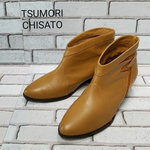 【TSUMORI CHISATO】ウエスタン ショートブーツ ブーティ　レザー