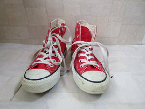 Y.23D3 SY ☆ レディース CONVERSE コンバース ハイカットスニーカー 3 1/2 約22.5cm 赤色 USED ☆