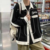 メンズ アウター ジャケット トップス ブルゾン 学生 大きいサイズ 韓国風 長袖 春秋 薄手 ゆったり カジュアルJCAS086(2色M-2XL)_画像1