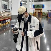 メンズ アウター ジャケット トップス ブルゾン 学生 大きいサイズ 韓国風 長袖 春秋 薄手 ゆったり カジュアルJCAS086(2色M-2XL)_画像2