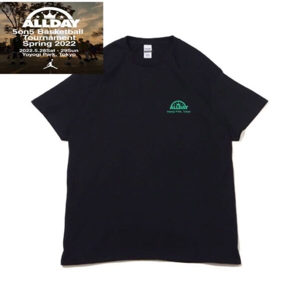 ALLDAY 22SP S/S TEE(BLACK)バスケットボール 半袖 Tシャツブラック サイズXL
