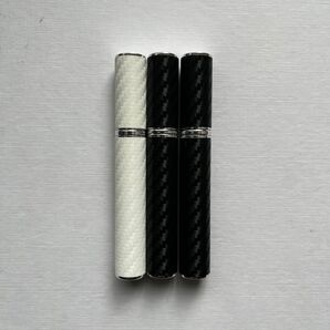 【中古超美品】FLEVO 電子タバコ アルミケース カーボンデザイン ホワイト×1 ブラック×2