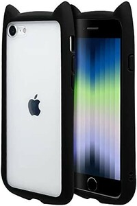 ラスタバナナ iPhone SE3 SE2 8 7 共用 ケース カバー ハイブリッド 背面強化ガラス 背面クリア TPUバンパー