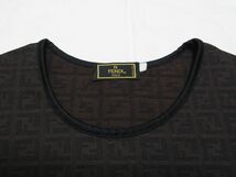 ★美品★ イタリア製 FENDI フェンディ ズッカ柄 Tシャツ size40 茶 ★古着 レディース トップス カットソー ストレッチ 総柄 90s オールド_画像2