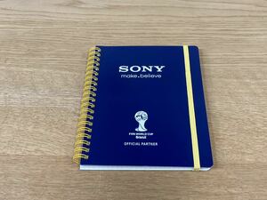 送料無料 SONY オフィシャル notebook メモ帳 ノートFIFA World Cup Brazil ブラジル　サッカー　レア　ブックバンド付き