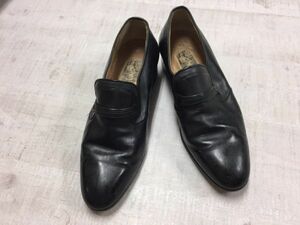 marelli マレリー オールド レトロ レザー シューズ ローファー スリッポン 靴 メンズ フォーマル 24.5cm 小さいサイズ 黒