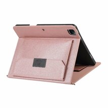 送料無料★iPad mini6ケース 8.3インチ ショルダーストラップ付 カード収納 手帳型 ハンドベルト付(ローズゴールド)_画像5