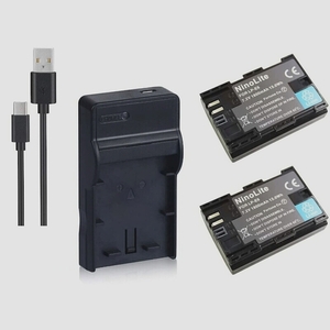 送料無料★NinoLite 4点セット LP-E6/LP-E6N 互換 バッテリー2個 +USB型 充電器 +海外用交換プラグ