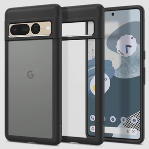 送料無料★Spigen Pixel7Proケース TPU バンパー ワイヤレス充電 ウルトラ・ハイブリッド(マット・ブラック)