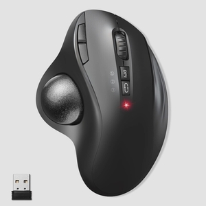 送料無料★トラックボール ワイヤレスマウス 瞬時接続 無線2.4GHz/Bluetoothに両対応 Type-C充電(ブラック)