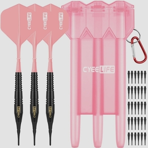 送料無料★CyeeLife 16g 純銅のソフトチップダーツセッ Soft tip Darts(ピンク)