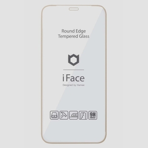 送料無料★iFace iPhone 12/12 Pro 専用 ガラスフィルム ラウンドエッジ 画面保護シート ベージュ