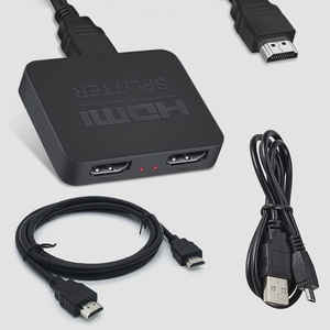  free shipping * distributor 1 input 2 output 4K 60Hz 1x2 HDMI 1.5M HDMI2.0 cable &USB power supply cable 