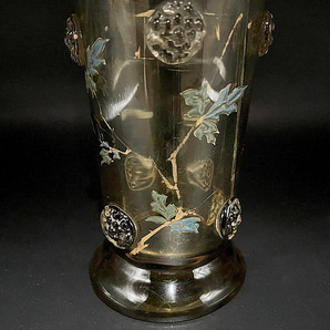 ◆博物館級◆ 初期作品 19世紀 エミールガレ エゾスカシユリ 蟹文花瓶 アプリカッション エナメル彩 Emile Galle アンティークの画像8