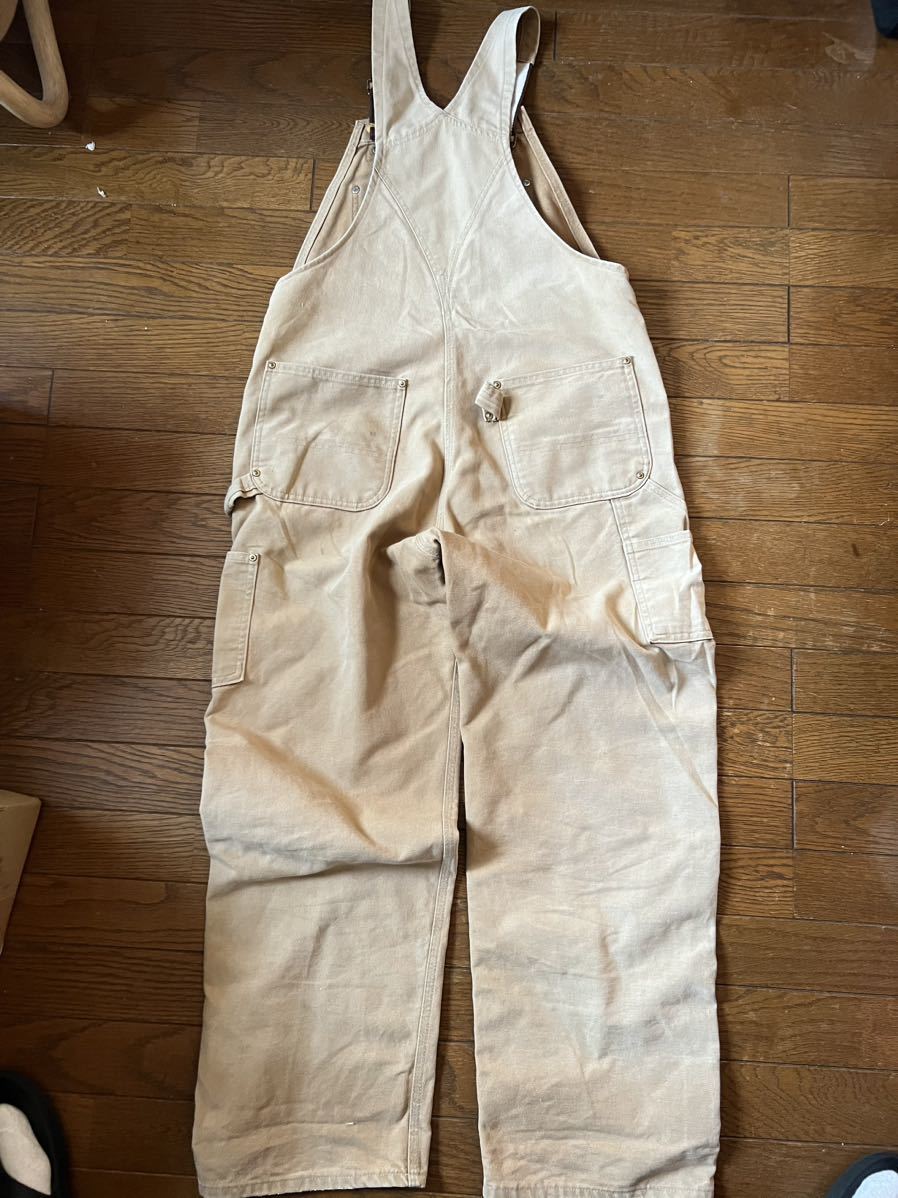 80s 90s 36×30 carhartt カーハート オーバーオール ダック ブラウン
