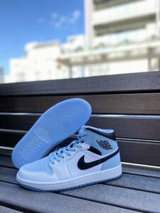 正規品【us8.5】 NIKE ナイキ AIR JORDAN1 エアジョーダン1 パステル アイスブルー 水色 UNC ノースカロライナ 26.5cm (AJ100)