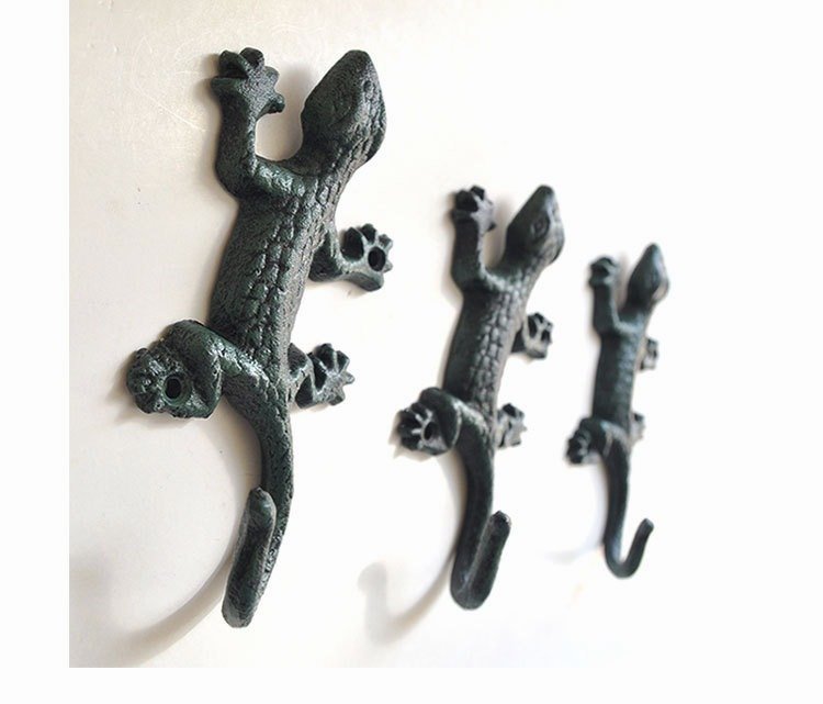 LYQ36★Gecko wall hanging hook set of 2, lizard, rare design, object, antique, collection, reptile, newt, Handmade items, interior, miscellaneous goods, others