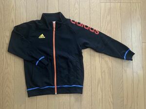 ★adidas ジップアップ スウェット トレーナー ジャージ 140 黒 ★