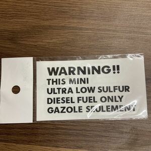 WARNING!! DIESEL FUEL ONLYステッカー 1枚 8cm×4.5cm BK 抜き文字タイプ②