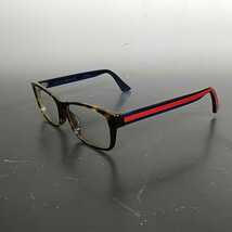 507同梱NG 美品 GUCCI GG0006OA 003 55□17-150 ハバナ 度入り メガネ 眼鏡 アイウェア メンズ レディース メガネフレーム ブランド_画像1