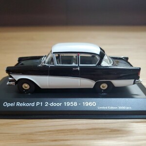 1/43 ミニチャンプス MINICHAMPS ミニカー/Opel Rekord P1 Saloon 1958-60/オペル レコルト P1 サルーン ブラック・ホワイト