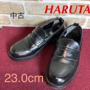 [ распродажа! бесплатная доставка!]A-303 HARUTA! Loafer! чёрный!23.0cm! школа! посещение школы! средняя школа! черный! форма! праздничные обряды! фортепьяно презентация! б/у!!