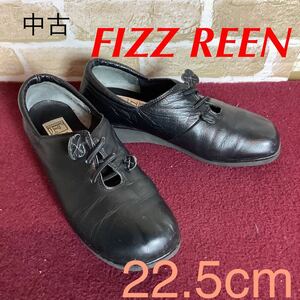 [ selling out! free shipping!]A-303 FIZZ REEN! casual shoes! black!22.5cm! black! usually ..! travel! stylish! Wedge sole! used!