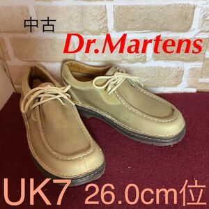 【売り切り!送料無料!】A-306 Dr.Martens!チロリアンシューズ!UK7 26.0cm位!ベージュ!クリーム!チロリアンブーツ!カジュアルシューズ!中古!