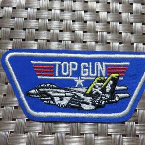 小型（青）◆新品未使用 トップガン Top Gun  戦闘機 パイロット 刺繍ワッペン （パッチ）◆アメリカ 映画 ムービー 海軍の画像1