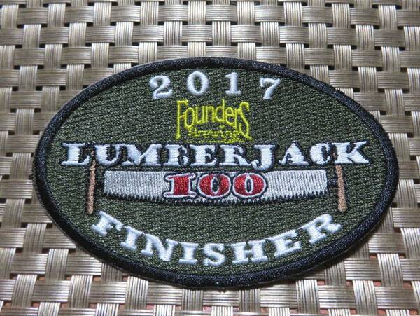 軍緑　楕円形◆新品アメリカ　林業　のこぎり　鋸 　ノコギリUSランバージャック　LUMBERJACK FINISHER　100刺繍ワッペン（パッチ）激シブ