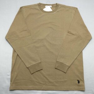 【送料無料】【新品】US.POLO.ASSN　メンズ長袖Tシャツ （コットン100％）　　 LL　2L 　　 ベージュ★11208