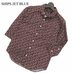 SHIPS JET BLUE シップス 春夏 7分袖 【花柄 総柄 フラワー】 シャツ Sz.S　メンズ 日本製　A3T03675_4#A