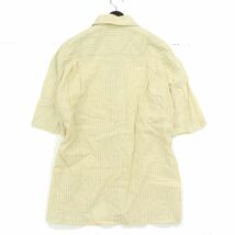 MONSIEUR NICOLE ムッシュ ニコル 麻 リネン混★ サイドボタン 半袖 スタンドカラー ストライプ シャツ Sz.M　メンズ 日本製　A3T04382_4#A_画像6