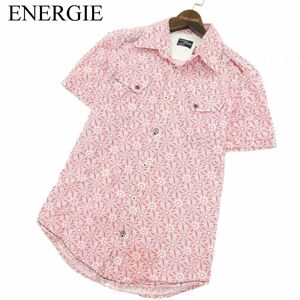 ENERGIE エナジー 春夏 花柄 フラワー★ 総柄 半袖 ワーク シャツ Sz.M　メンズ　A3T04688_4#A