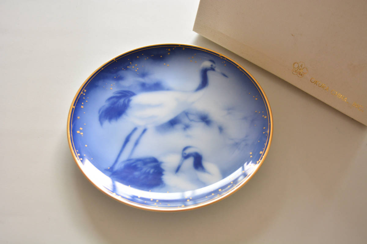 定価27万円 大倉陶園 金彩花果物 大皿 飾り皿プレート 28cm OKURA