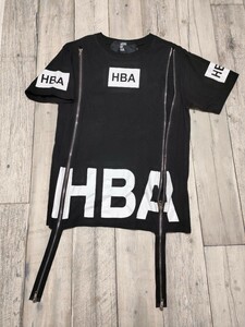 HOOD BY AIR フードバイエアー ジップ デザイン Tシャツ 半袖 カットソー 黒 ブラック サイズL　mkw.tokyo1449