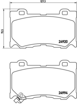 ブレンボ ブラックパッド フロント左右セット ブレーキパッド スカイラインクーペ CKV36 P56 089 取付セット brembo BLACK PAD_画像4