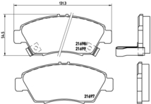 ブレンボ ブラックパッド フロント左右セット ブレーキパッド パートナー EY6/EY7/EY8/EY9 P28 024 brembo BLACK PAD ブレーキパット_画像4