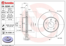 ブレンボ ブレーキディスク フロント左右セット Cクラス W204(ワゴン) 204254 09.B280.41 brembo BRAKE DISC ブレーキローター_画像2